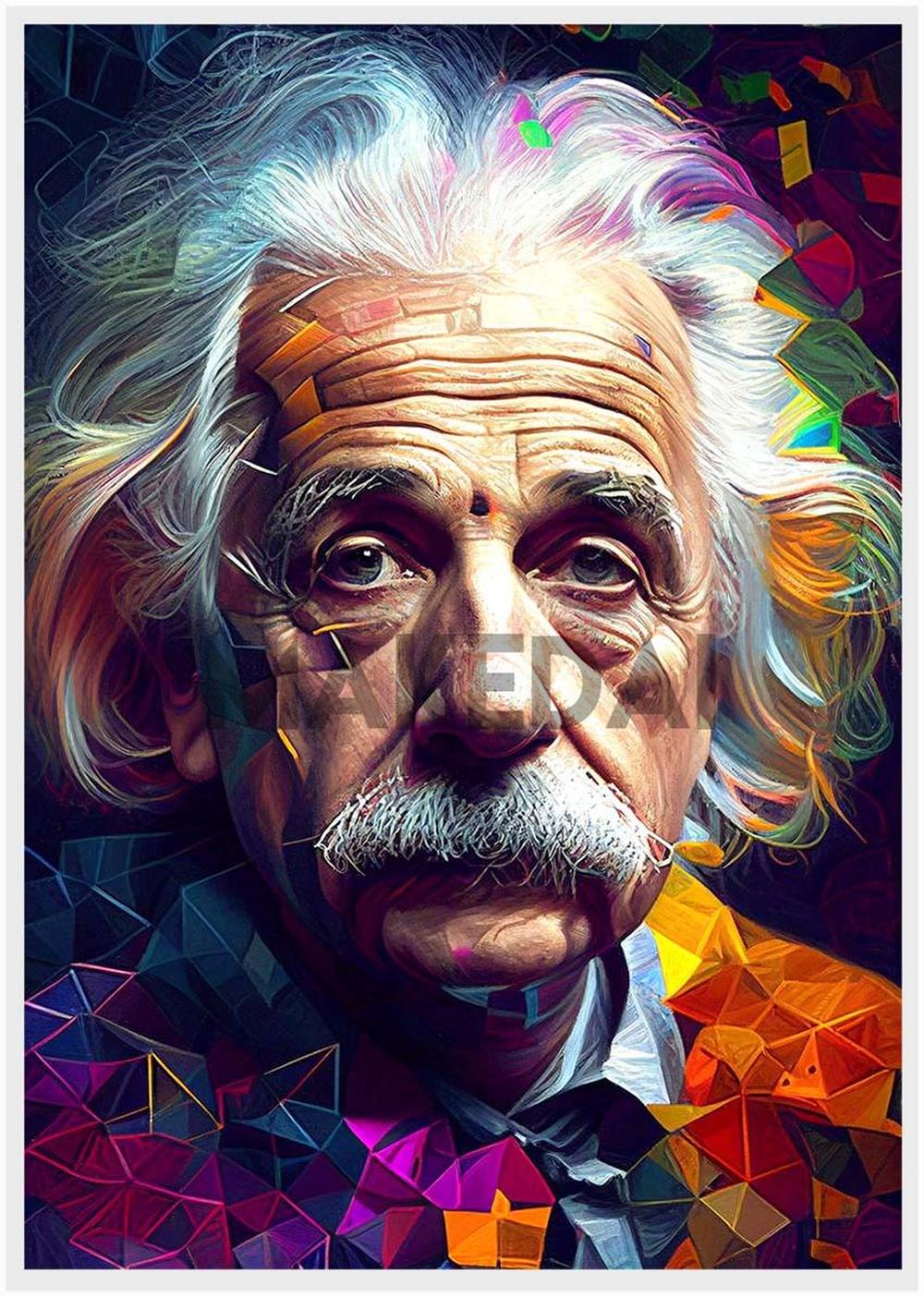 P154 – AI Artistry Albert Einstein Printed Designs on Canvas Art Prints, Posters, and Wall Art – Pop Art Collection MAKEDAI