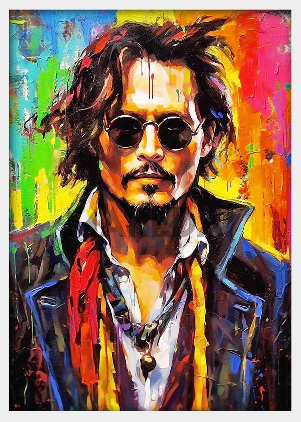 P202 – Johnny Depp Art Prints, T-Shirts, Posters, and Mugs, Cushion Cover Expressive Collection Canvas Art Prints, Posters, and Wall Art – Pop Art Collection MAKEDAI