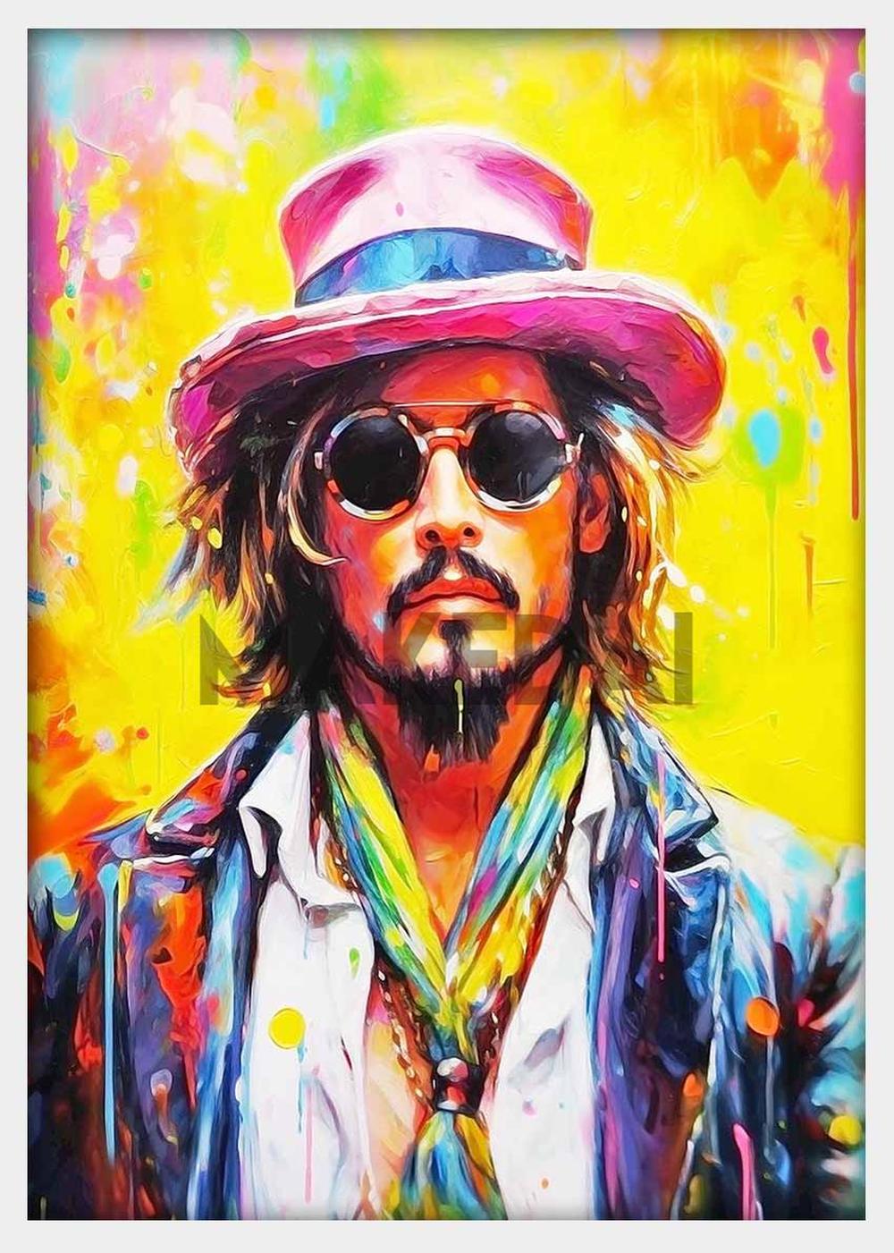 P203 – Johnny Depp Canvas Art Prints, Posters, and Wall Art – Pop Art Collection MAKEDAI