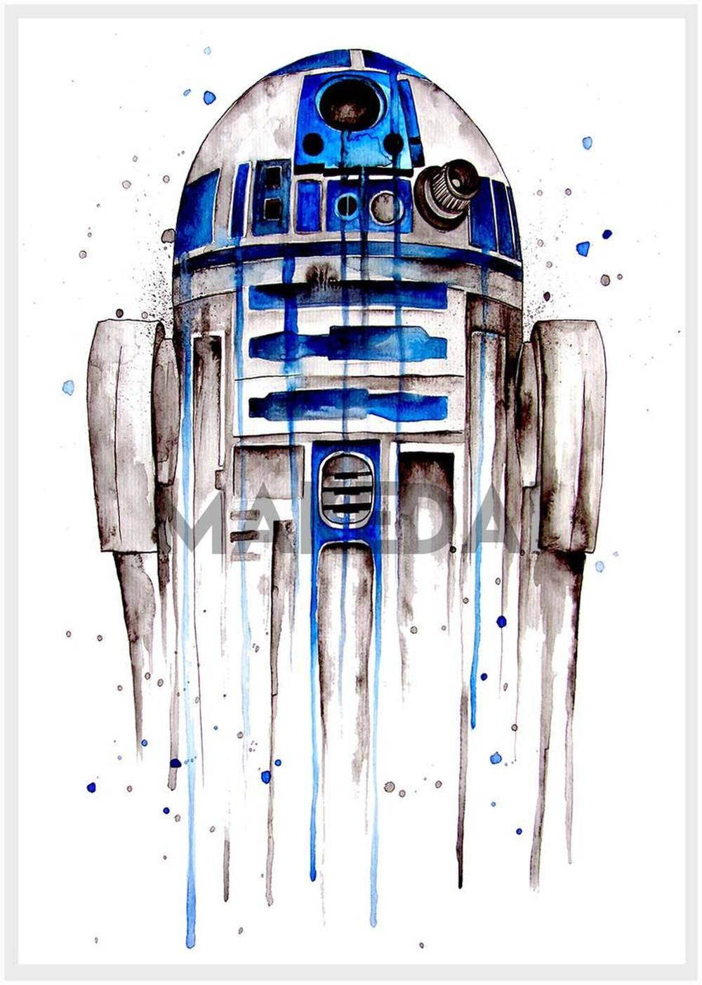P58 – R2-D2 Canvas Art Prints, Posters, and Wall Art – Fantasy & Sci-Fi Collection MAKEDAI