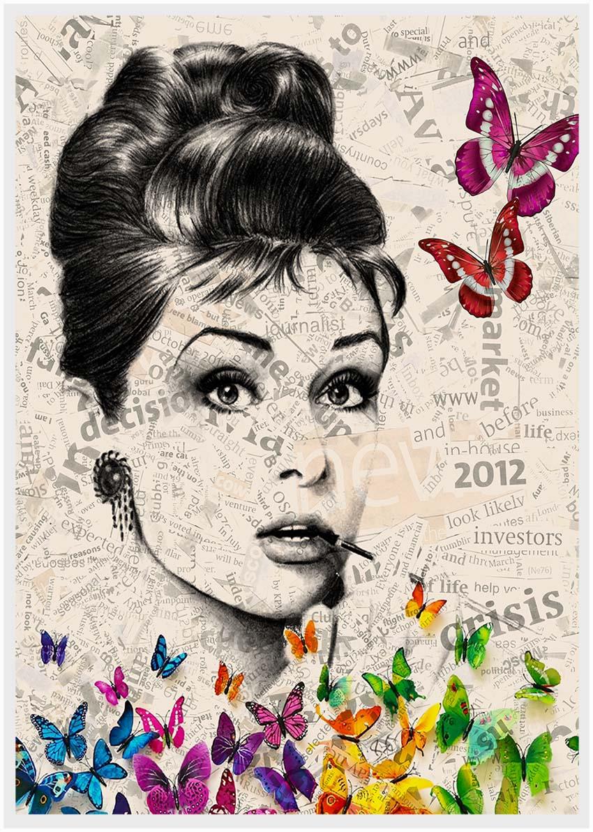 P82 – Audrey Hepburn Canvas Art Prints, Posters, and Wall Art – Pop Art Collection MAKEDAI