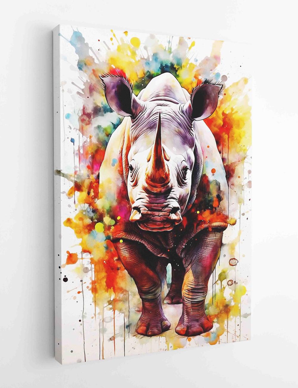 Rhino – Canvas & Poster Wall Art – T478 Wildlife Series MAKEDAI