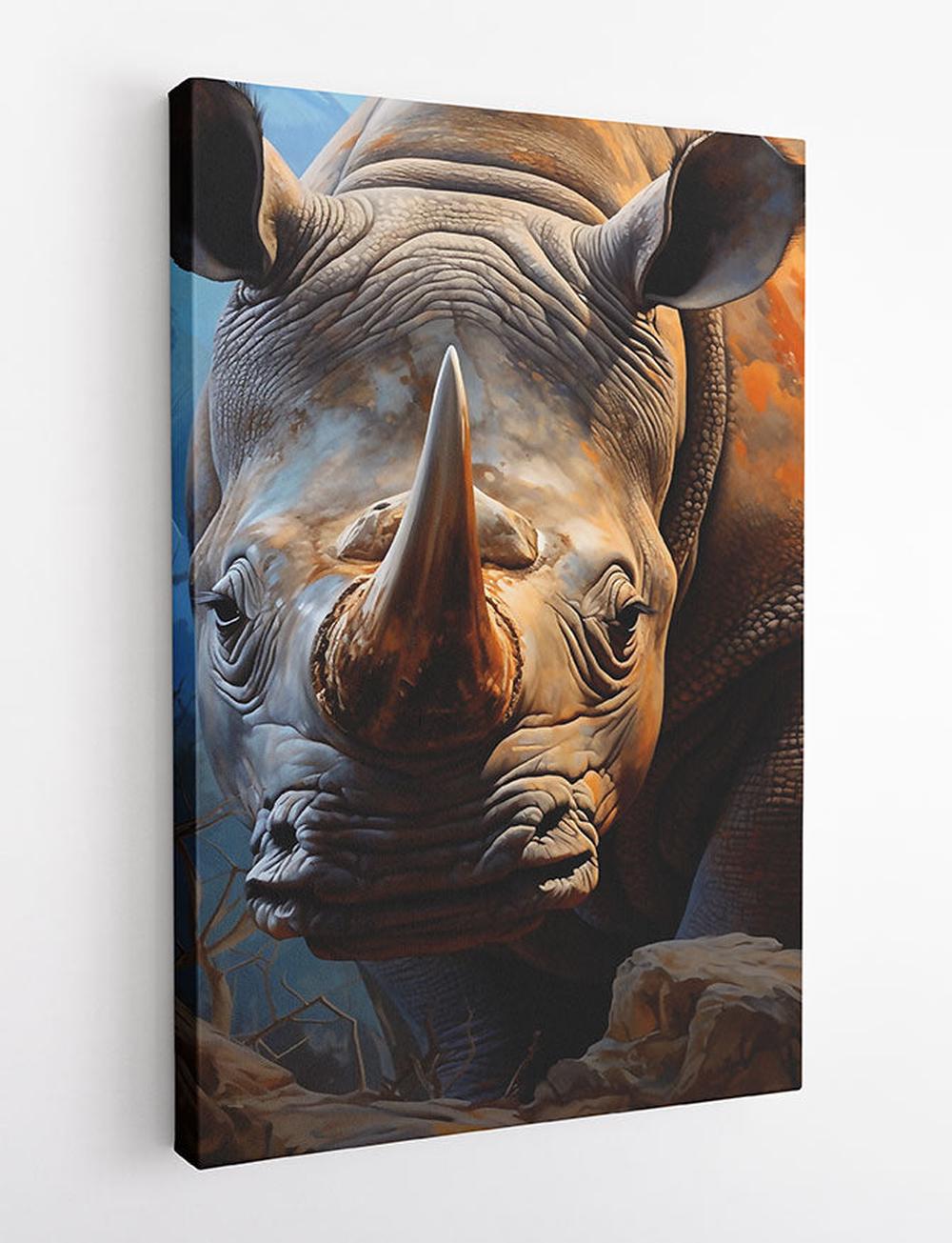 Rhino – Canvas & Poster Wall Art – T729 Wildlife Series MAKEDAI