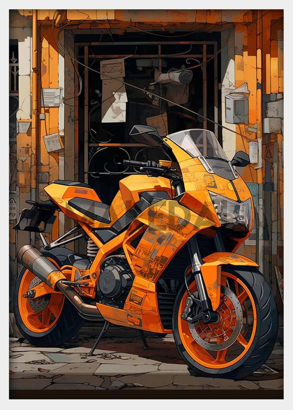 T344 – Motorbike Canvas Art Prints, Posters, and Wall Art – Motorbike Collection MAKEDAI