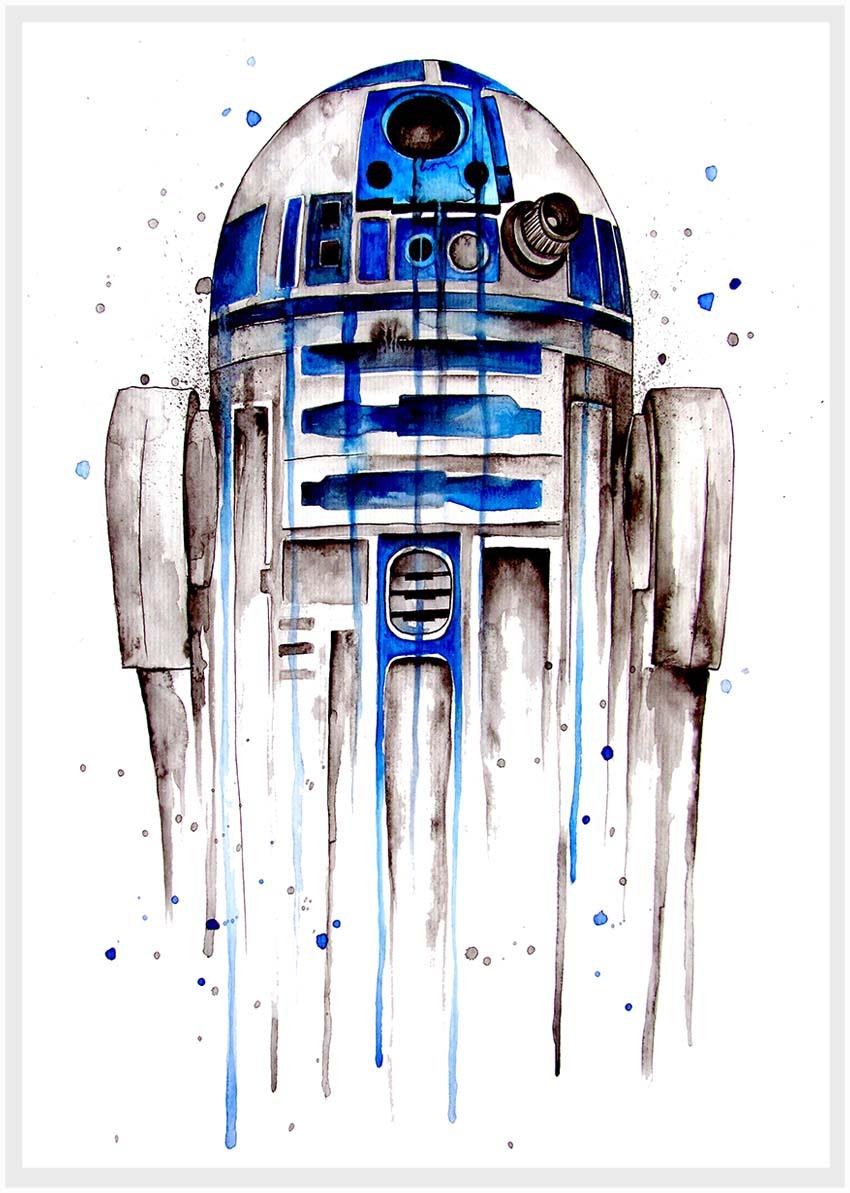 P58 – R2-D2 Canvas Art Prints, Posters, and Wall Art – Fantasy & Sci-Fi Collection MAKEDAI